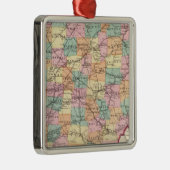 オハイオ州の新しい鉄道の地図 メタルオーナメント (右)