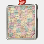 オハイオ州の新しい鉄道の地図 メタルオーナメント (左)
