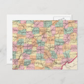 オハイオ州の新しい鉄道州地図 ポストカード (正面/裏面)