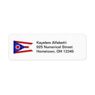 オハイオ州の旗の差出人住所ラベル ラベル