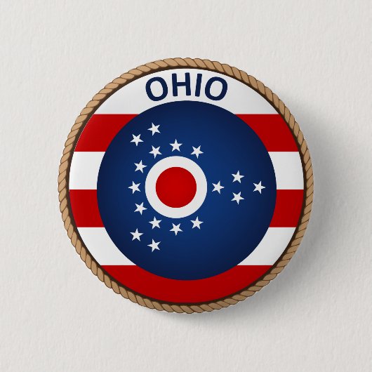 オハイオ州の旗 シール ボタン 缶バッジ (正面)