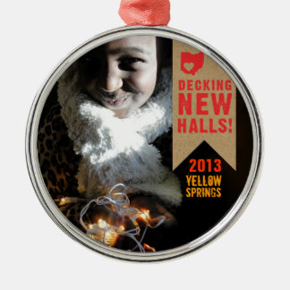 オハイオ州の消印を動かす休日 メタルオーナメント