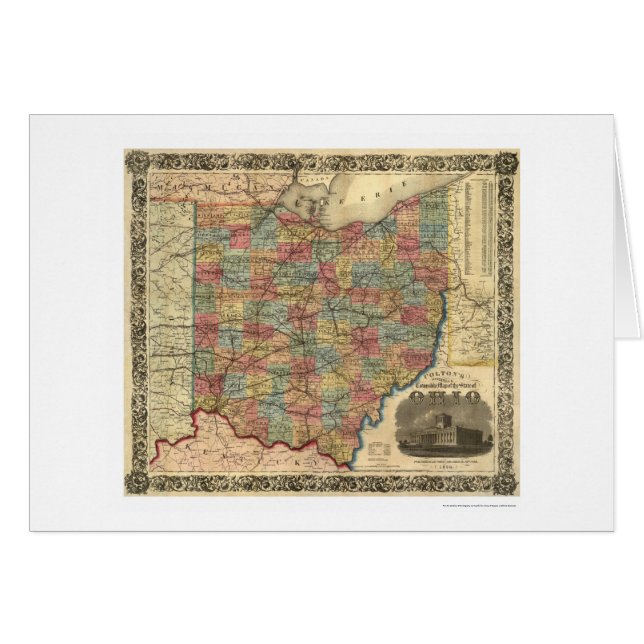 オハイオ州の鉄道地図1854年 (正面横)