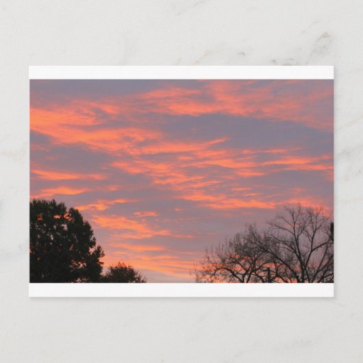 オハイオ州の雲に日没の光 ポストカード (正面)
