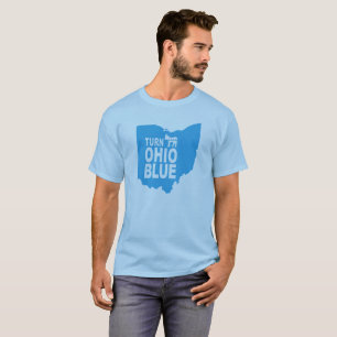 オハイオ州の青いTシャツ の進歩的で自由主義のな州を回して下さい Tシャツ