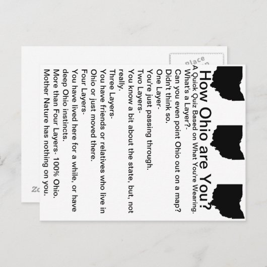 オハイオ州はいかにですか。 郵便はがき 案内ポストカード (正面/裏面)