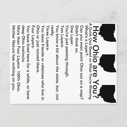 オハイオ州はいかにですか。 郵便はがき 案内ポストカード (正面)