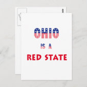 オハイオ州は赤い州 ポストカード (正面/裏面)