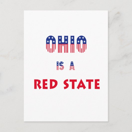 オハイオ州は赤い州 ポストカード (正面)