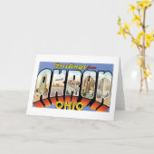 オハイオ州アクロンからの挨拶！ カード (黄色い花)