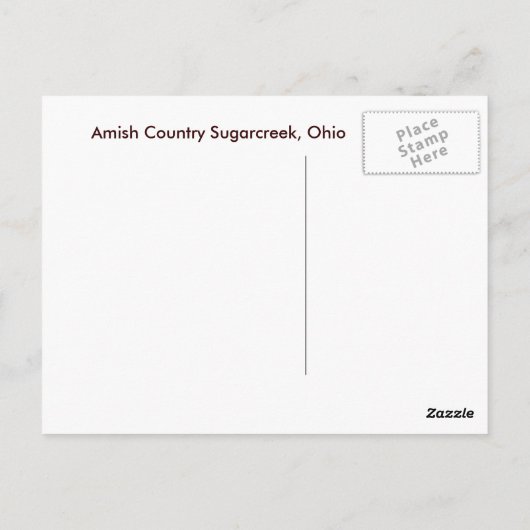 オハイオ州アミッシュカントリースガルクリーク ポストカード (裏面)