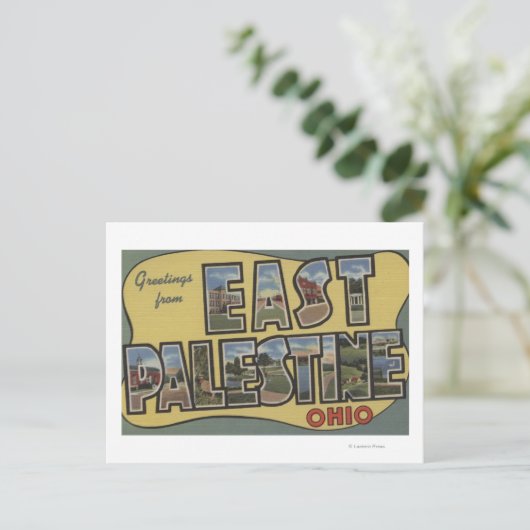 オハイオ州イーストパレスチナ – ラージレターのシーン ポストカード (スタンド正面)