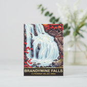 オハイオ州クヤホガバレーのブランディワイン秋 ポストカード (スタンド正面)