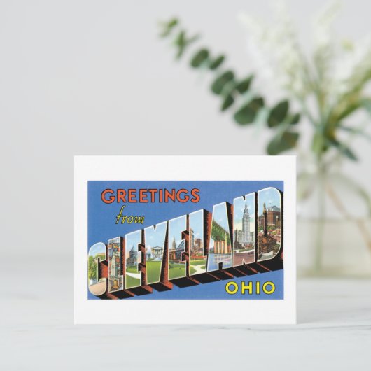 オハイオ州クリーブランドからのご挨拶！ ポストカード (スタンド正面)