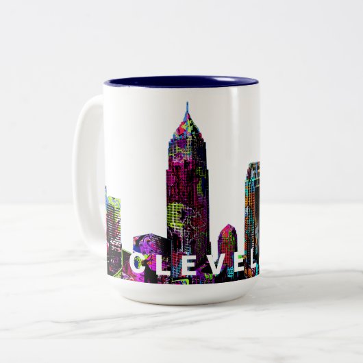 オハイオ州クリーブランドのグラフィティ ツートーンマグカップ (正面左)