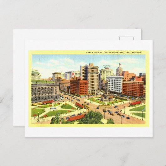 オハイオ州クリーブランドのヴィンテージ ポストカード (正面/裏面)