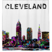 オハイオ州クリーブランドの落書き シャワーカーテン (正面)