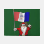 オハイオ州クリーブランドを訪れる愛国的なサンタクロース ドアマット (正面)