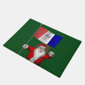 オハイオ州クリーブランドを訪れる愛国的なサンタクロース ドアマット (アングル)