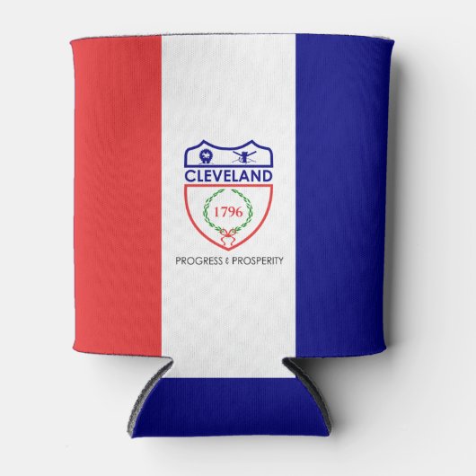 オハイオ州クリーブランド州旗クーラーボックス 缶クーラー (正面)