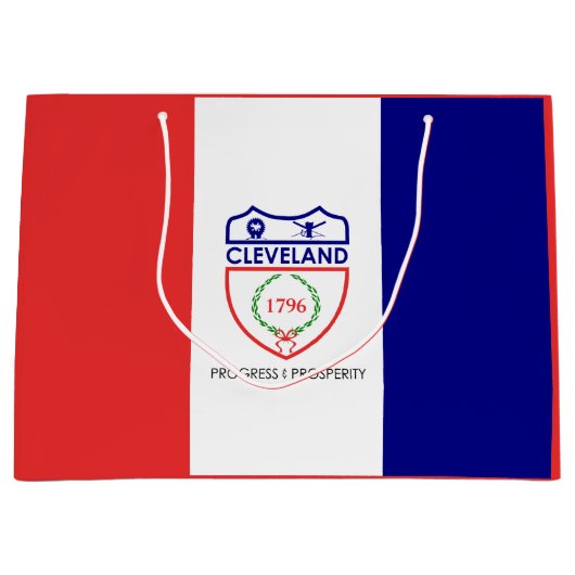 オハイオ州クリーブランド州旗抱き枕 ラージペーパーバッグ (正面)