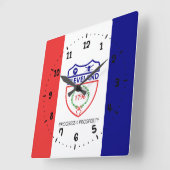 オハイオ州クリーブランド州旗 スクエア壁時計 (傾斜)