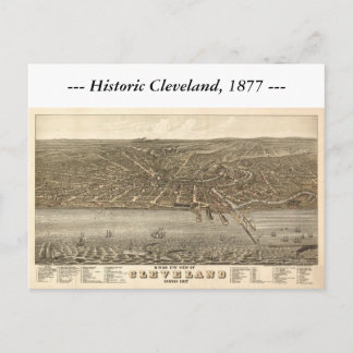 オハイオ州クリーブランド1877の地図 ポストカード
