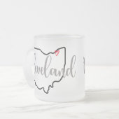 オハイオ州クリーブランド フロストグラスマグカップ (正面左)