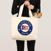 オハイオ州クリーブランド ラージトートバッグ (正面(商品))