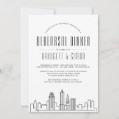 オハイオ州クリーブランド　リハーサルディナー | 都市スカイライン 招待状 (正面)