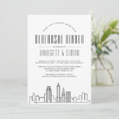 オハイオ州クリーブランド　リハーサルディナー | 都市スカイライン 招待状 (スタンド正面)