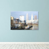 オハイオ州クリーブランド（リバービュー）白黒プリント キャンバスプリント (インサイチュ (ウッドフロア))