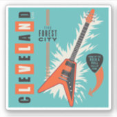 オハイオ州クリーブランド | Electric Guitar シール (正面)