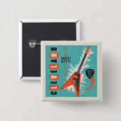 オハイオ州クリーブランド | Electric Guitar 缶バッジ (正面&裏面)