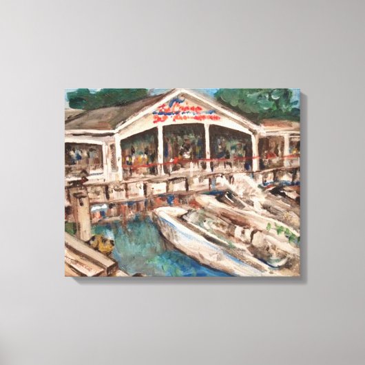 オハイオ州ケリー島「マリーナat Western Bay」 キャンバスプリント (正面)