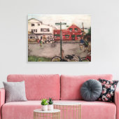 オハイオ州ケリー島「西レイクショアドライブ」 キャンバスプリント (インサイチュ (リビング))