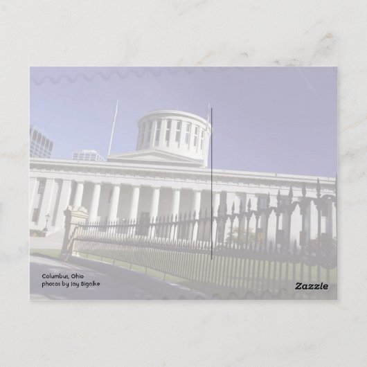 オハイオ州コロンバスのはがき ポストカード (裏面)