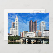 オハイオ州コロンバスのスカイライン シーズンポストカード (正面/裏面)