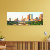 オハイオ州コロンバスのダウンタウンに夕日 キャンバスプリント (インサイチュ (リビング))