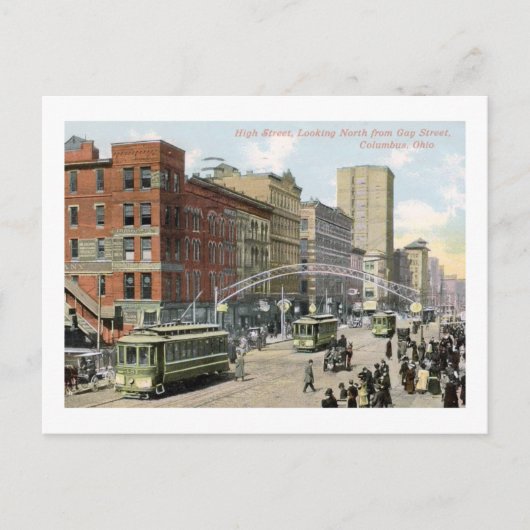 オハイオ州コロンバスのハイセント1910ヴィンテージ ポストカード (正面)
