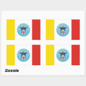 オハイオ州コロンバスの四つの国旗 長方形シール (シート)