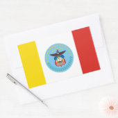 オハイオ州コロンバスの四つの国旗 長方形シール (封筒)