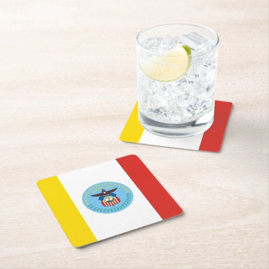 オハイオ州コロンバス州旗紙コースター スクエアペーパーコースター (インサイチュ)