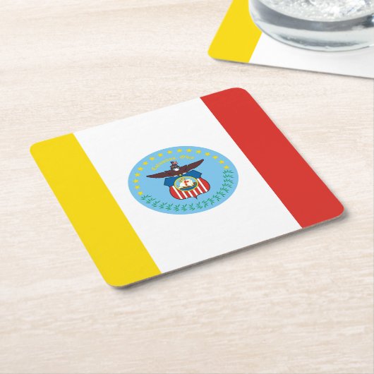 オハイオ州コロンバス州旗紙コースター スクエアペーパーコースター (アングル)