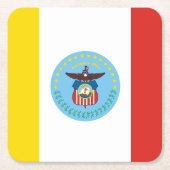 オハイオ州コロンバス州旗紙コースター スクエアペーパーコースター (正面)