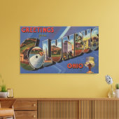 オハイオ州コロンバス – ラージレターシーン2 キャンバスプリント (インサイチュ (リビング))