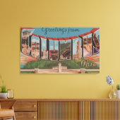 オハイオ州コロンバス – ラージレターシーン3 キャンバスプリント (インサイチュ (リビング))