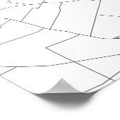 オハイオ州コロンバス（白に黒） ポスター (角)