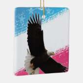 オハイオ州コロンビアナの燃え立つハゲのワシ セラミックオーナメント (右)