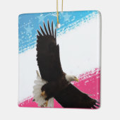 オハイオ州コロンビアナの燃え立つハゲのワシ セラミックオーナメント (左)